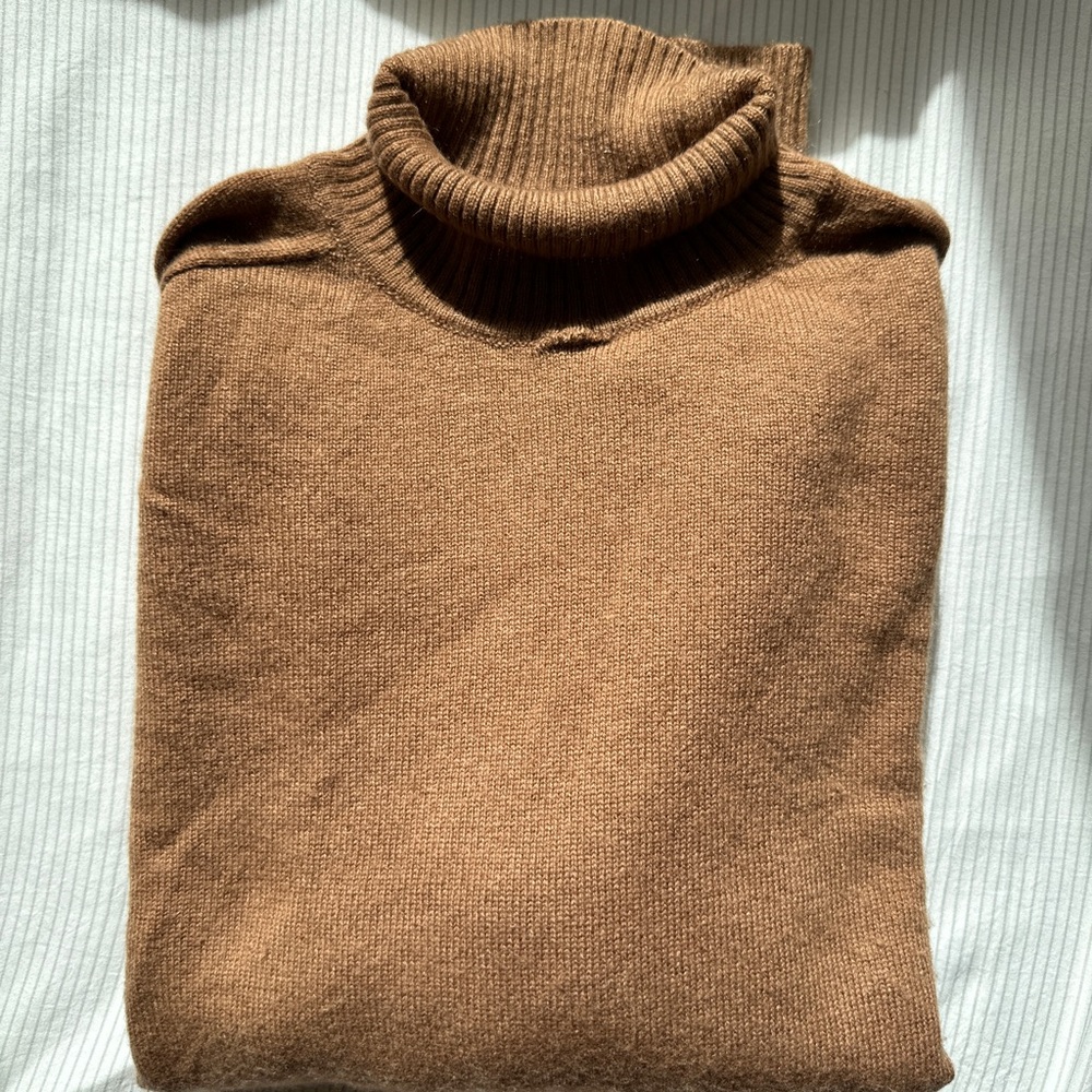 Aritzia Babaton Camel Wool Blend Perry Turtleneck Sweater